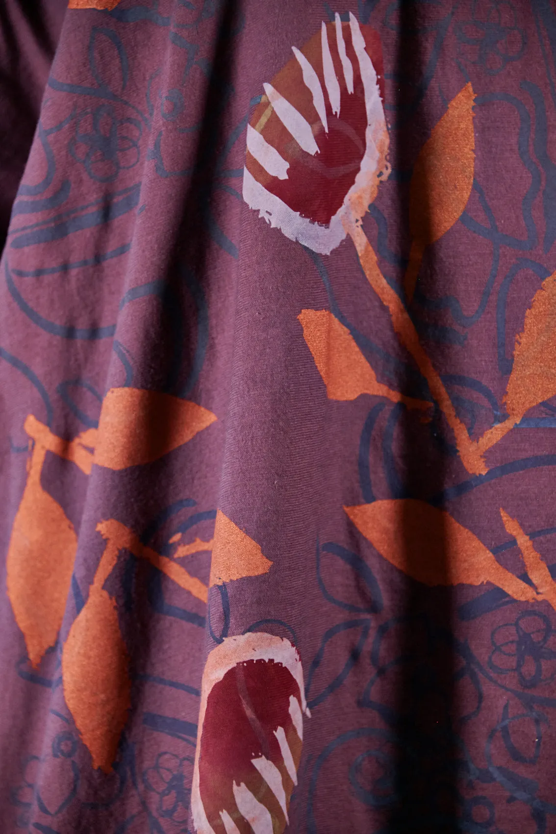 1566 Drawcord Tunic Tee-Clove-Soulful Tulip