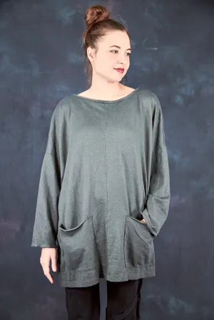 1585 Oversized Cabin Pullover Black Olive Drab-U