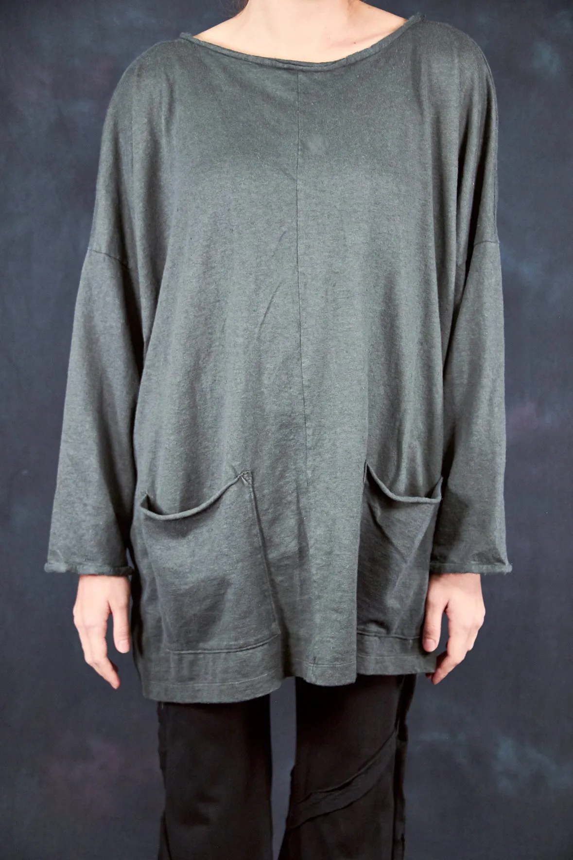 1585 Oversized Cabin Pullover Black Olive Drab-U