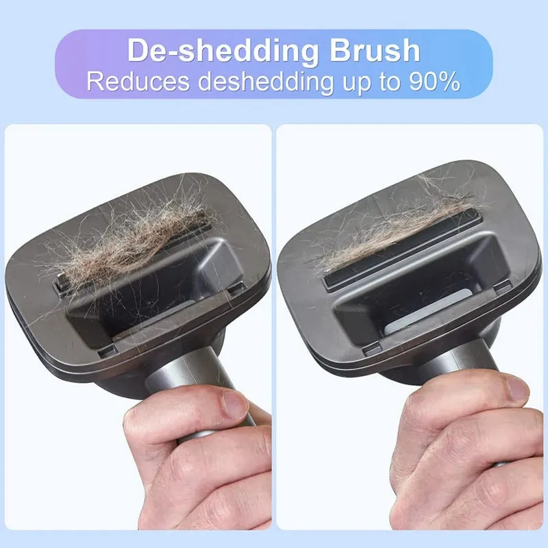 2-In-1 Dog Grooming And Deshedding Vacuum Brush Kit For Dyson V7 V8 V10 V11 V12 V15 Vaccum Cleaner Parts For Dog And Cat Hair