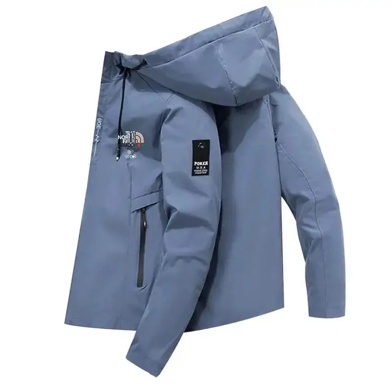 2025 Spring Autumn Fluffy Jacket Windproof Men's Casual Sports Print Hoodie Fashion for Men