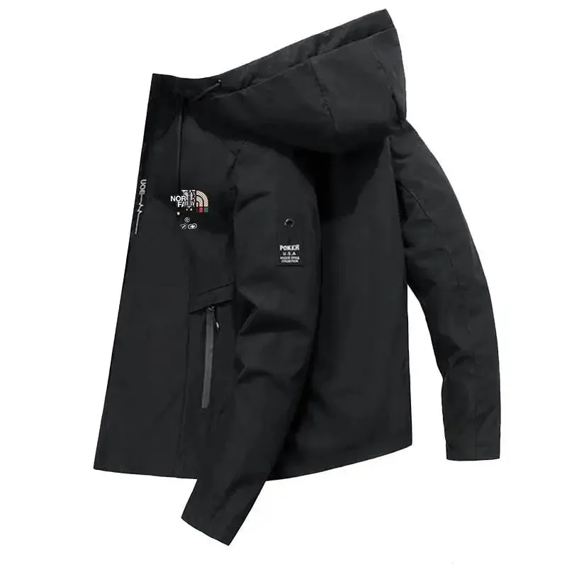 2025 Spring Autumn Fluffy Jacket Windproof Men's Casual Sports Print Hoodie Fashion for Men
