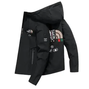 2025 Spring Autumn Fluffy Jacket Windproof Men's Casual Sports Print Hoodie Fashion for Men