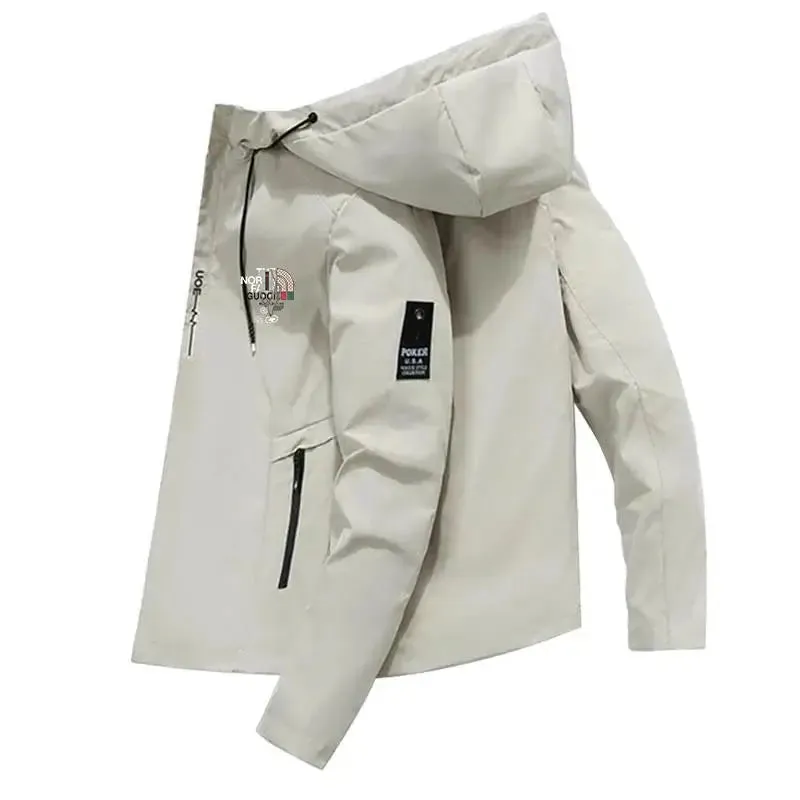 2025 Spring Autumn Fluffy Jacket Windproof Men's Casual Sports Print Hoodie Fashion for Men