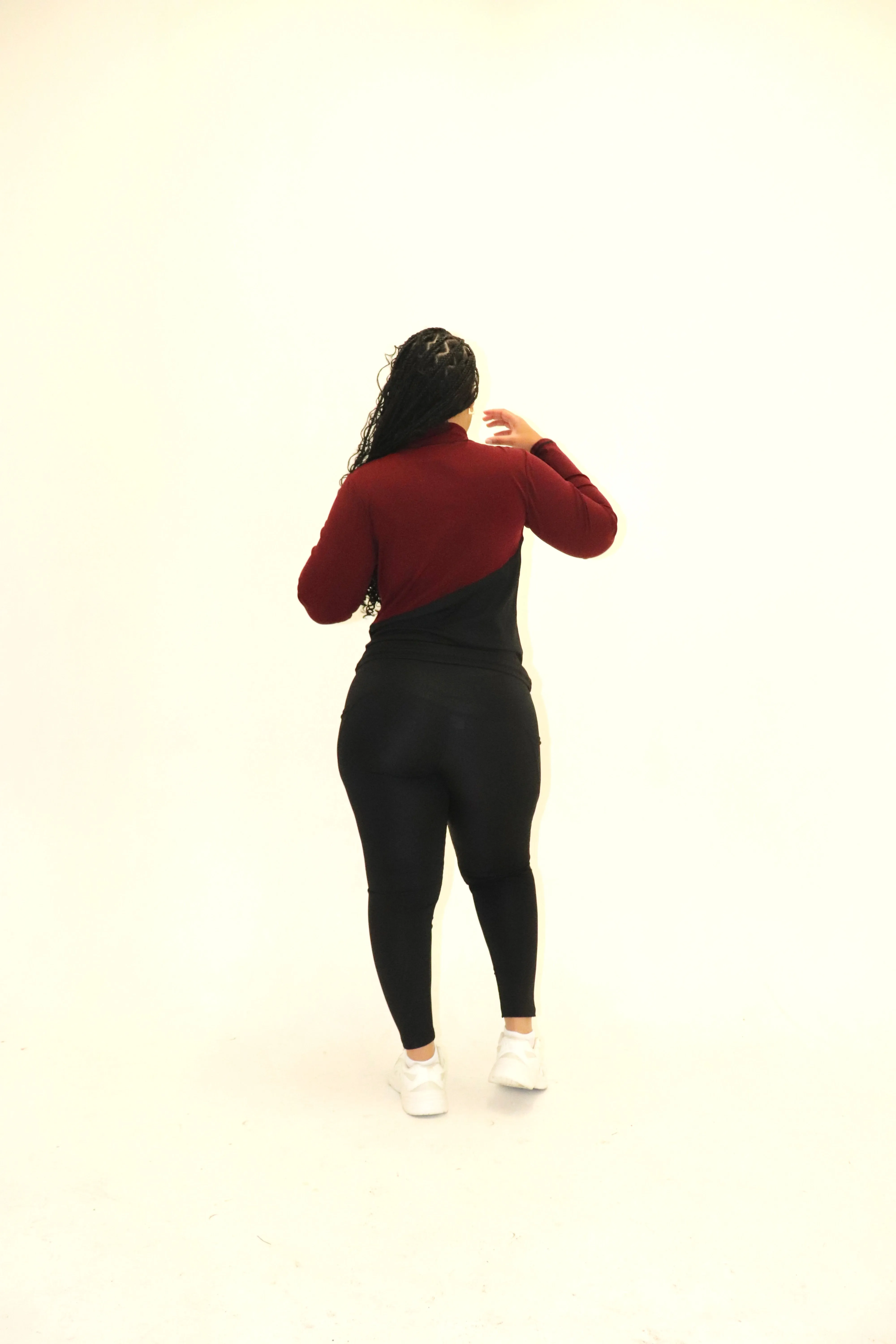 3 Piece Matching Workout Sets in Burgundy/Black (Last Chance-No Restock)