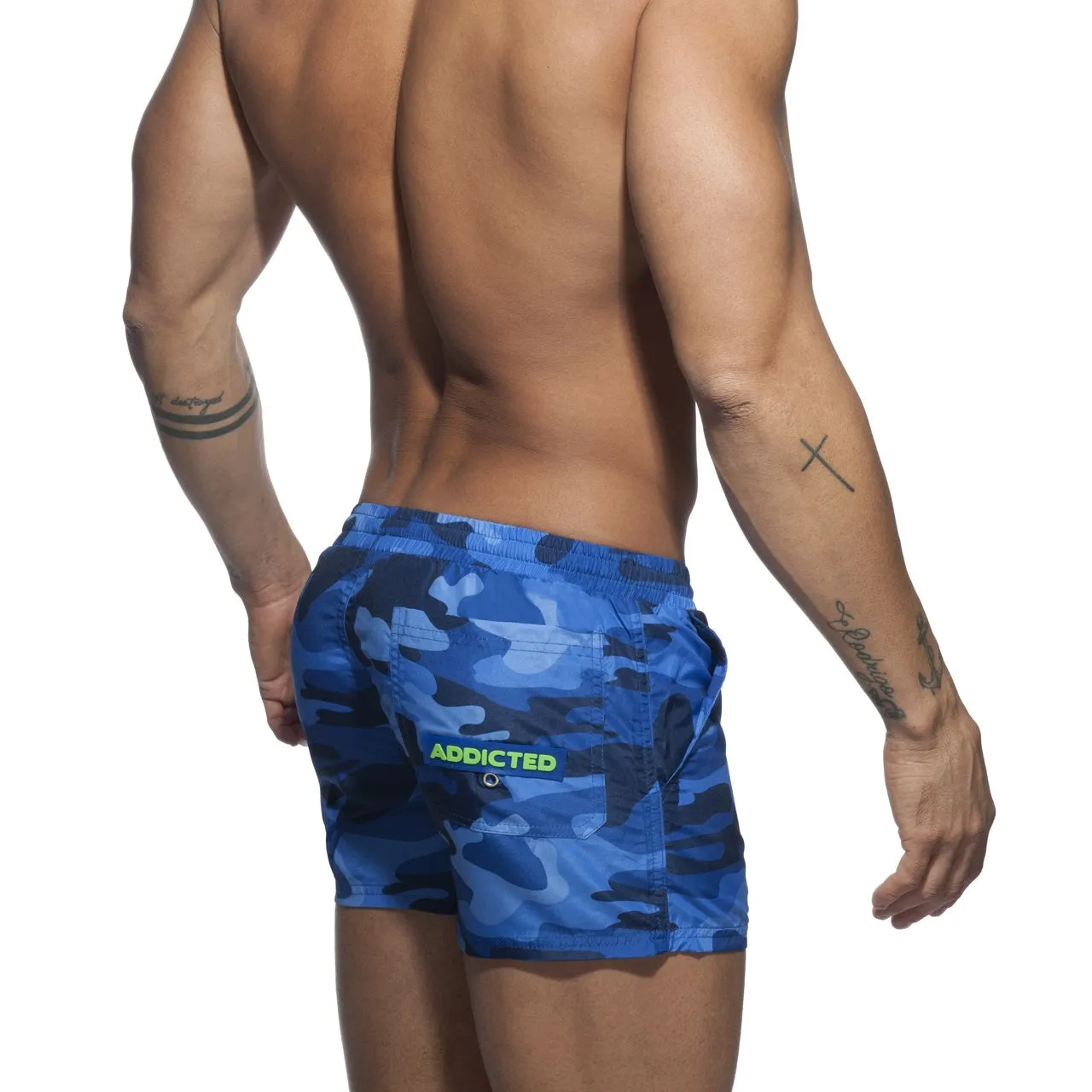 ADDICTED CAMOUFLAGE SWIMWEAR SHORT BLUE
