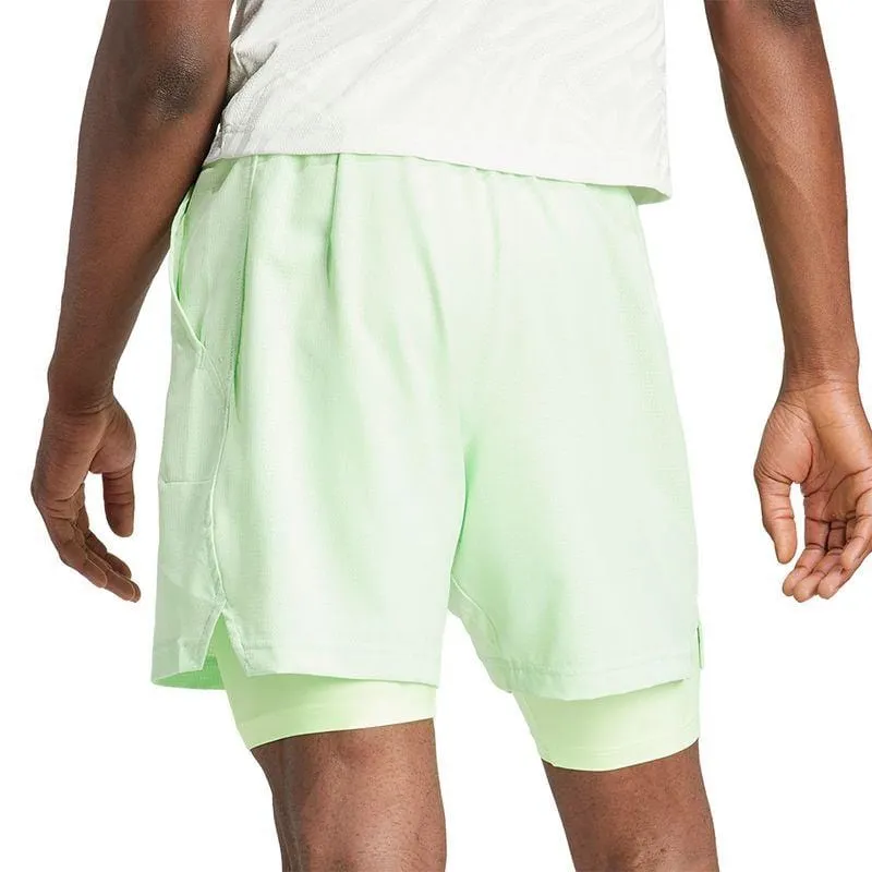 ADIDAS Melbourne Mens 2in1 Badminton Shorts - Green