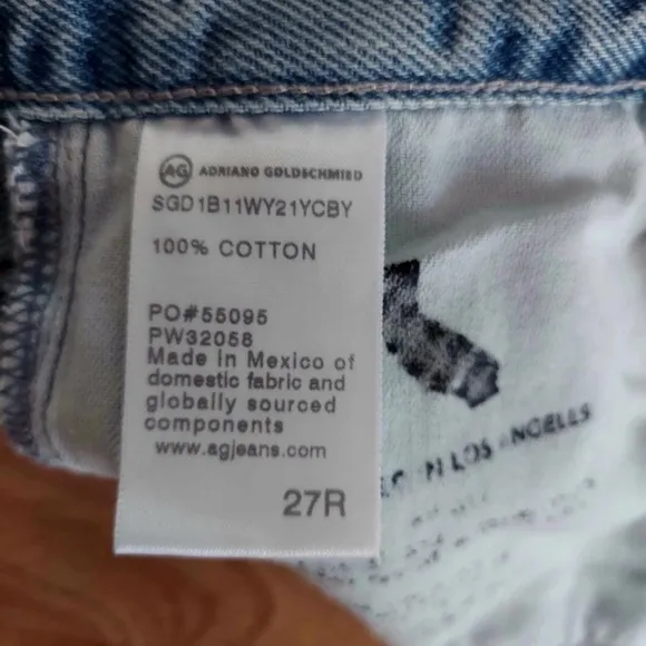 AG Adriano Goldschmied Jean Shorts High Rise  Wedgie Alexxis Shorts Size 27