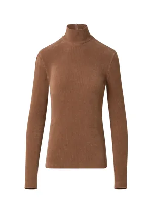 Akris Punto Corduroy Jersey Fitted Top