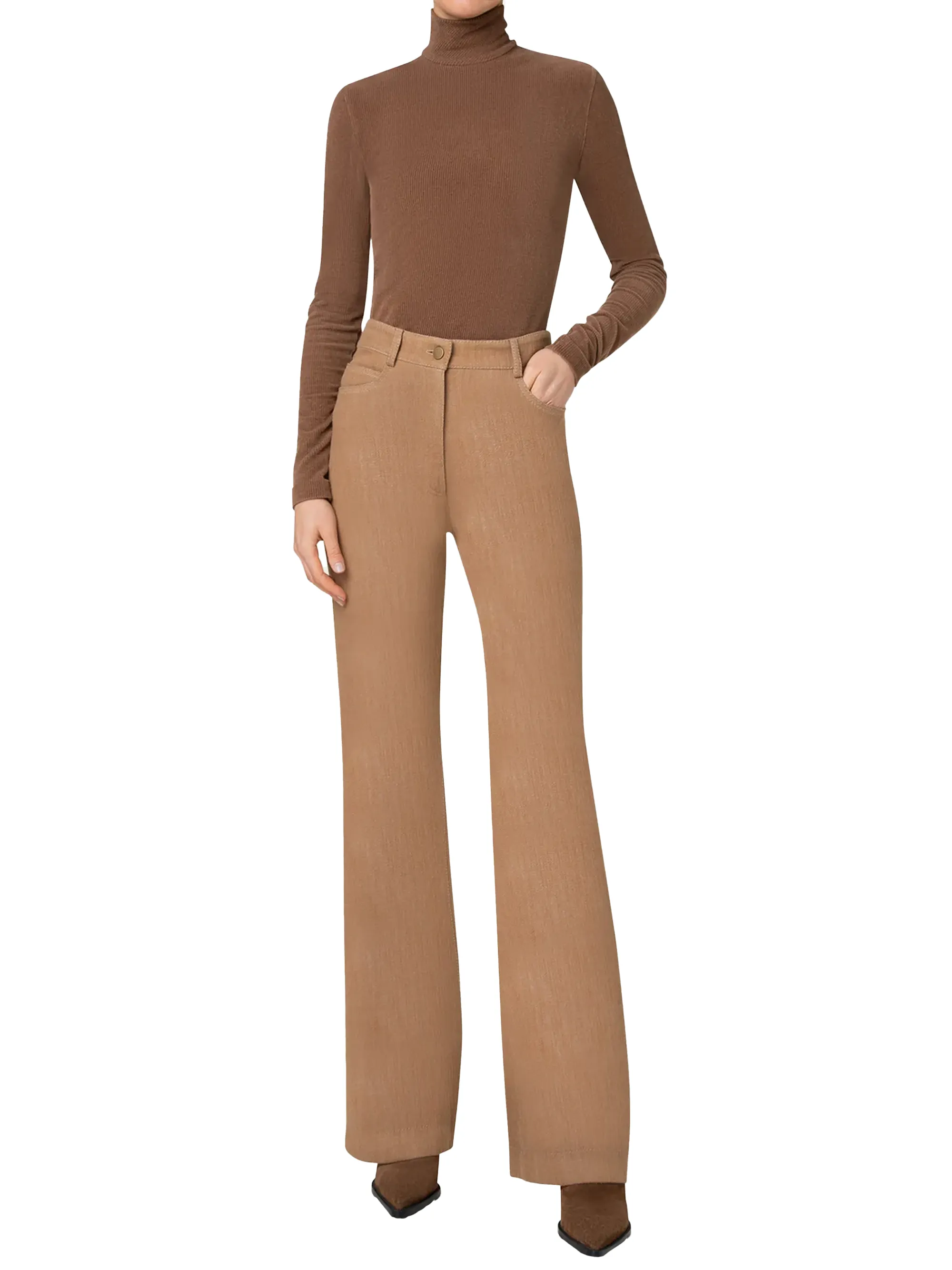 Akris Punto Corduroy Jersey Fitted Top