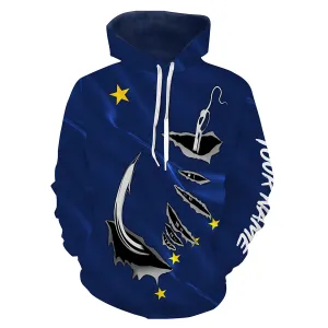 Alaska Flag Fishing Fish Hook Personalized  All over print Hoodie Shirts fishing shirts -  IPHW485 - HPW46