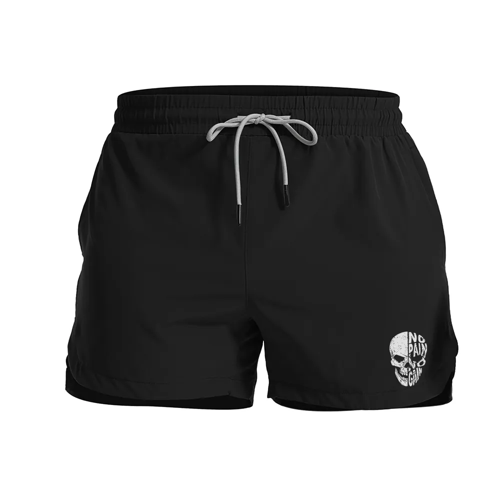 Alphabet Skull Graphic Shorts