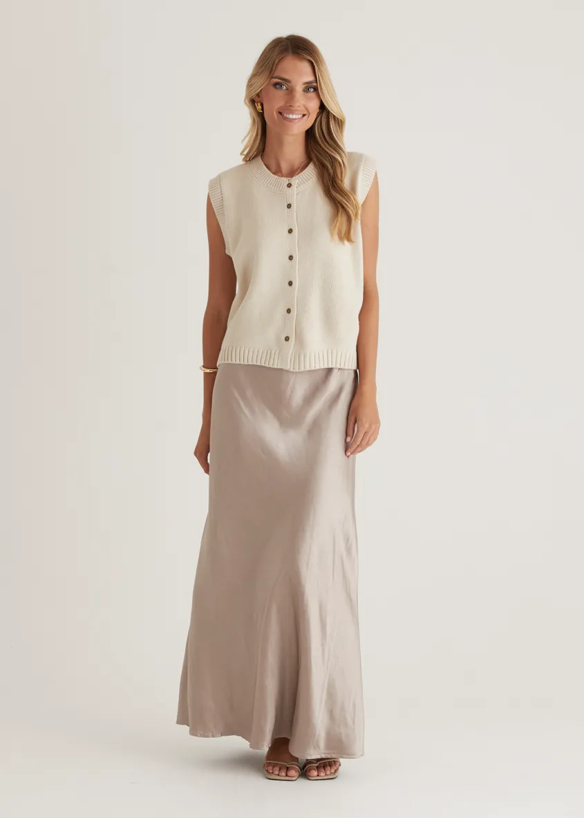 Amante Knitted Vest - Cream