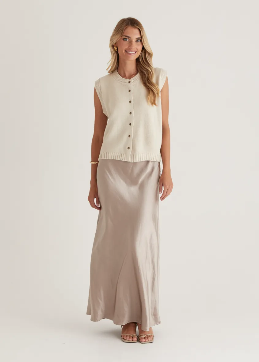 Amante Knitted Vest - Cream