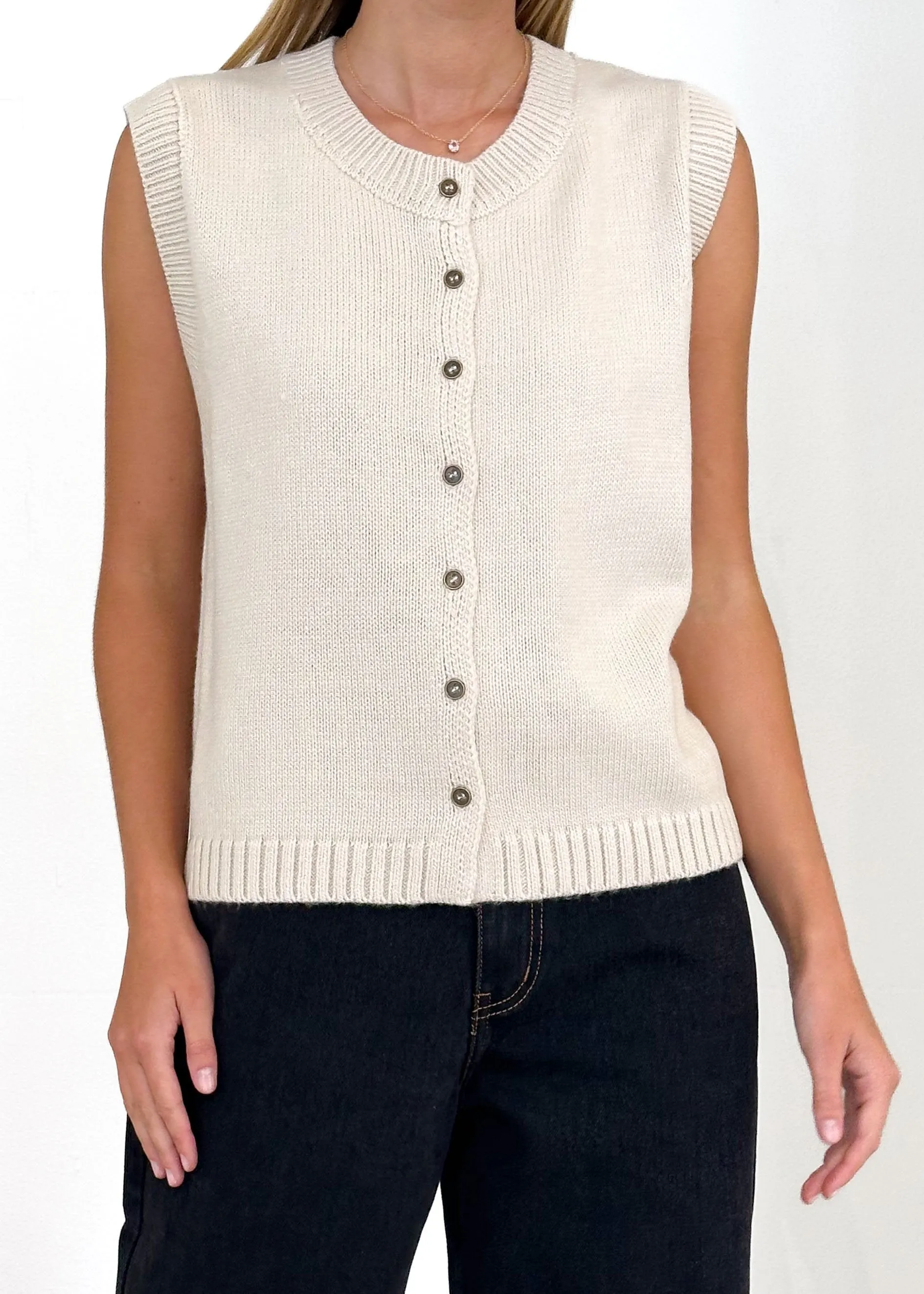 Amante Knitted Vest - Cream