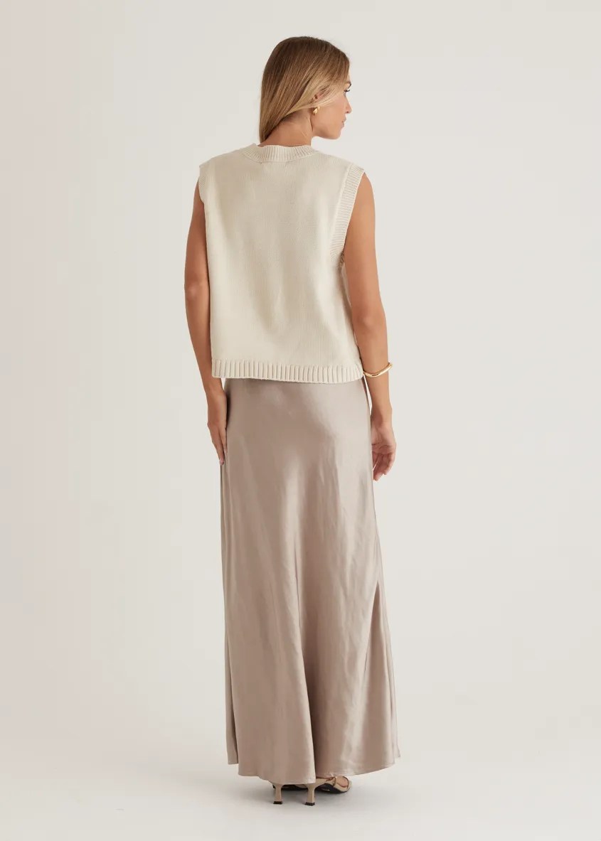 Amante Knitted Vest - Cream