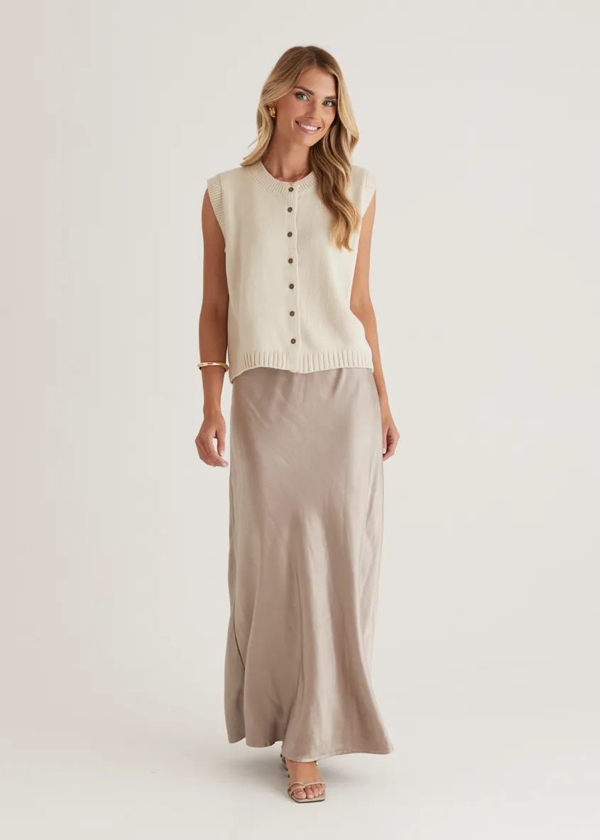 Amante Knitted Vest - Cream
