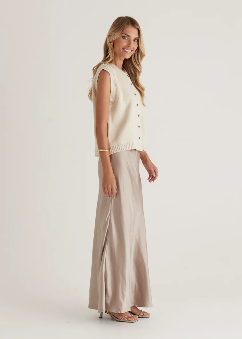 Amante Knitted Vest - Cream
