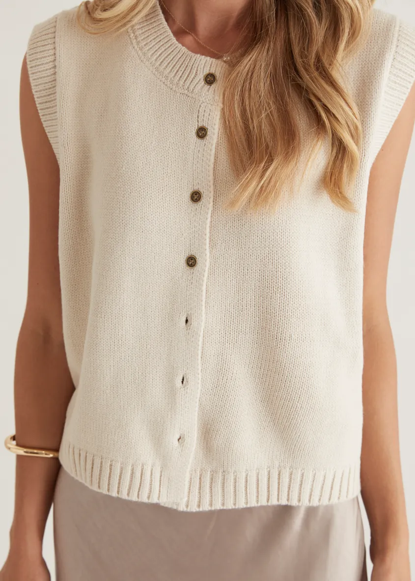 Amante Knitted Vest - Cream