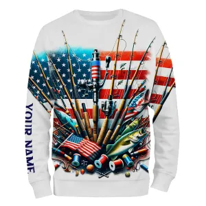 American Flag UV Protection Fishing Sweatshirt For Fisherman Fishing Jersey A51