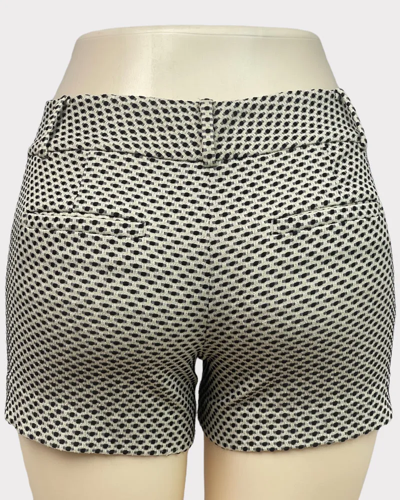 Ann Taylor Loft Cream And Black Fashion Printed Shorts (W28)