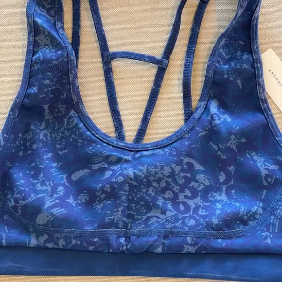 ANTHROPOLOGIE Sofia Sports Bra - Blue Sz M NWT