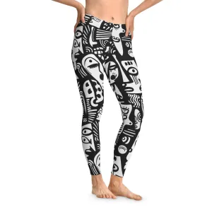 Artistic Chaos Stretchy Leggings for Active Wear & Relaxation