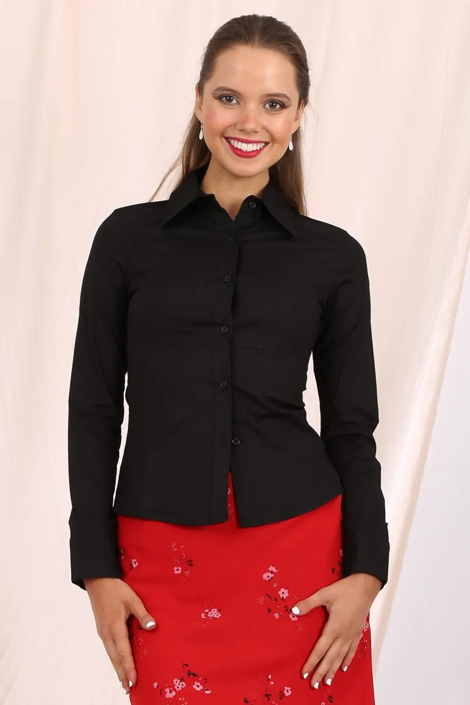 Aspen fitted shirt in black