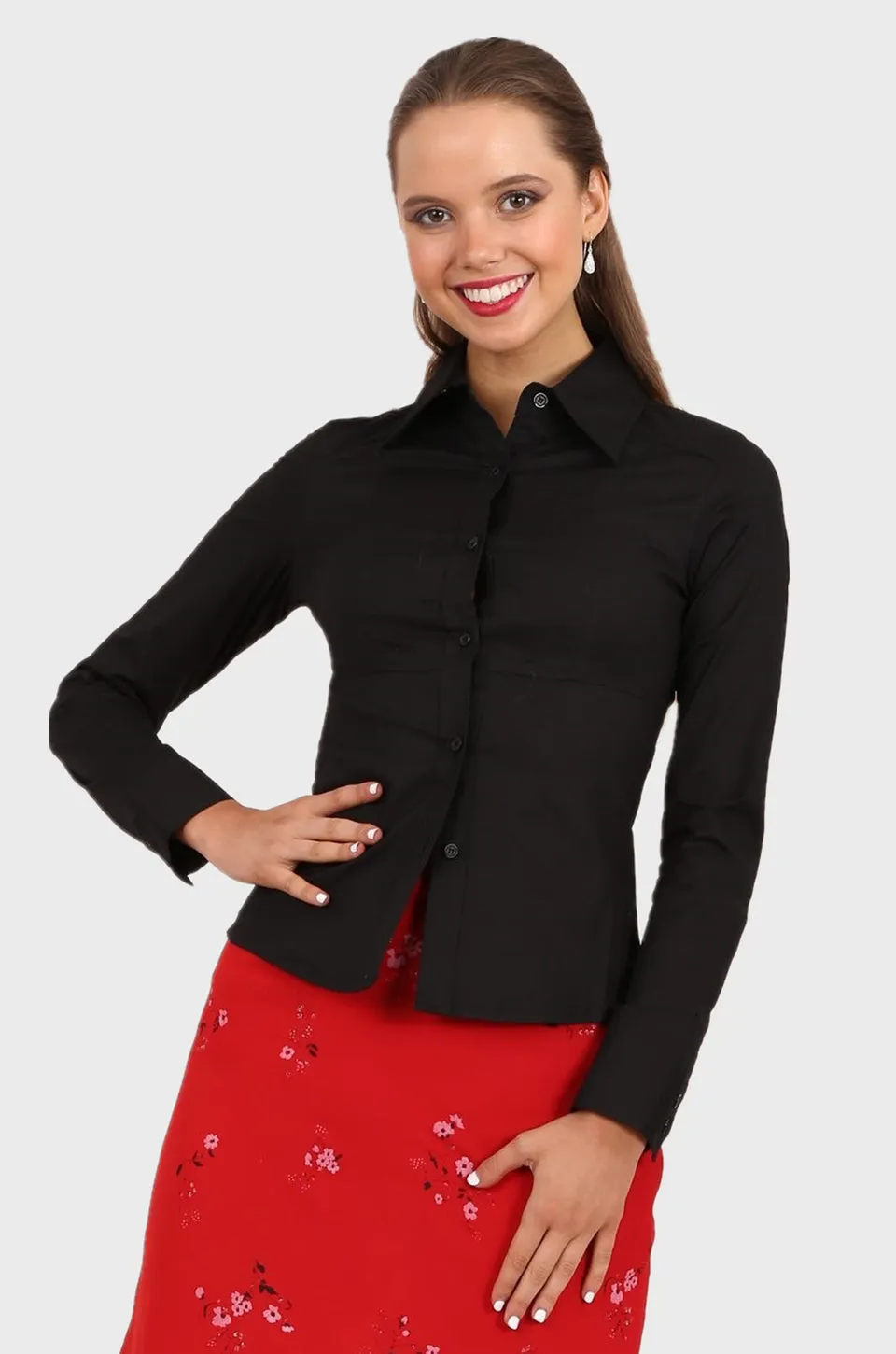 Aspen fitted shirt in black