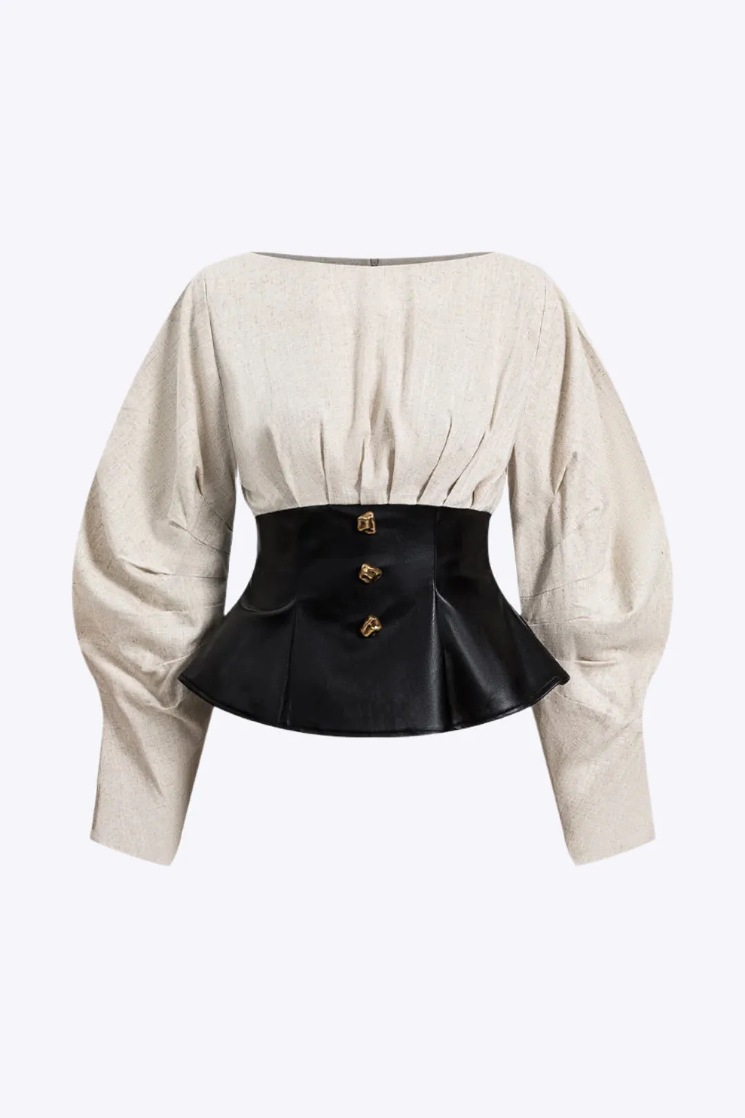 Ava - Stylish Patchwork Design Woman's Long Sleeve Shirt