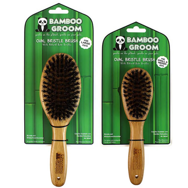 Bamboo Groom Oval Boar Bristle Brush Brush
