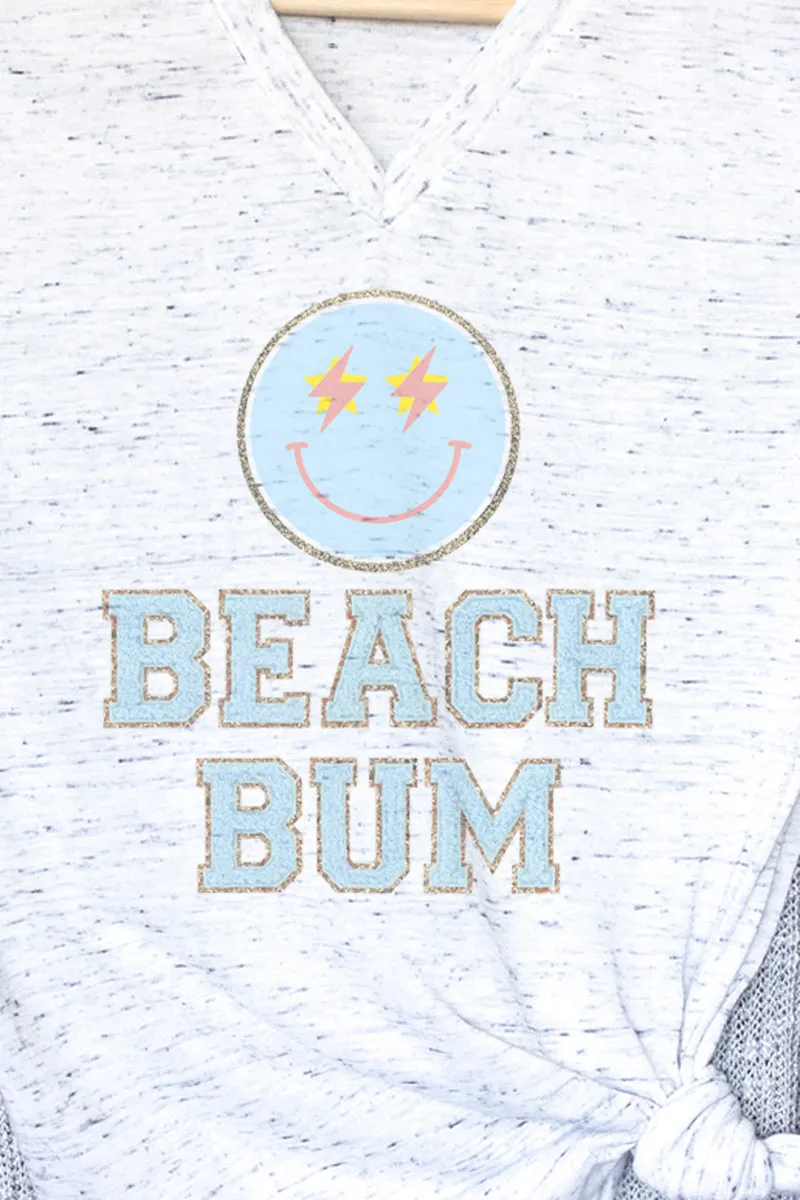 Beach Bum Happy Face Unisex V-Neck Tee