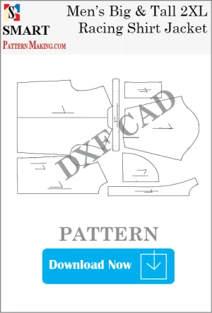 Big and Tall Racing Shirt Jacket Downloadable DXF/CAD Pattern