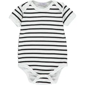 Black and White Striped Short Sleeved Bodysuit