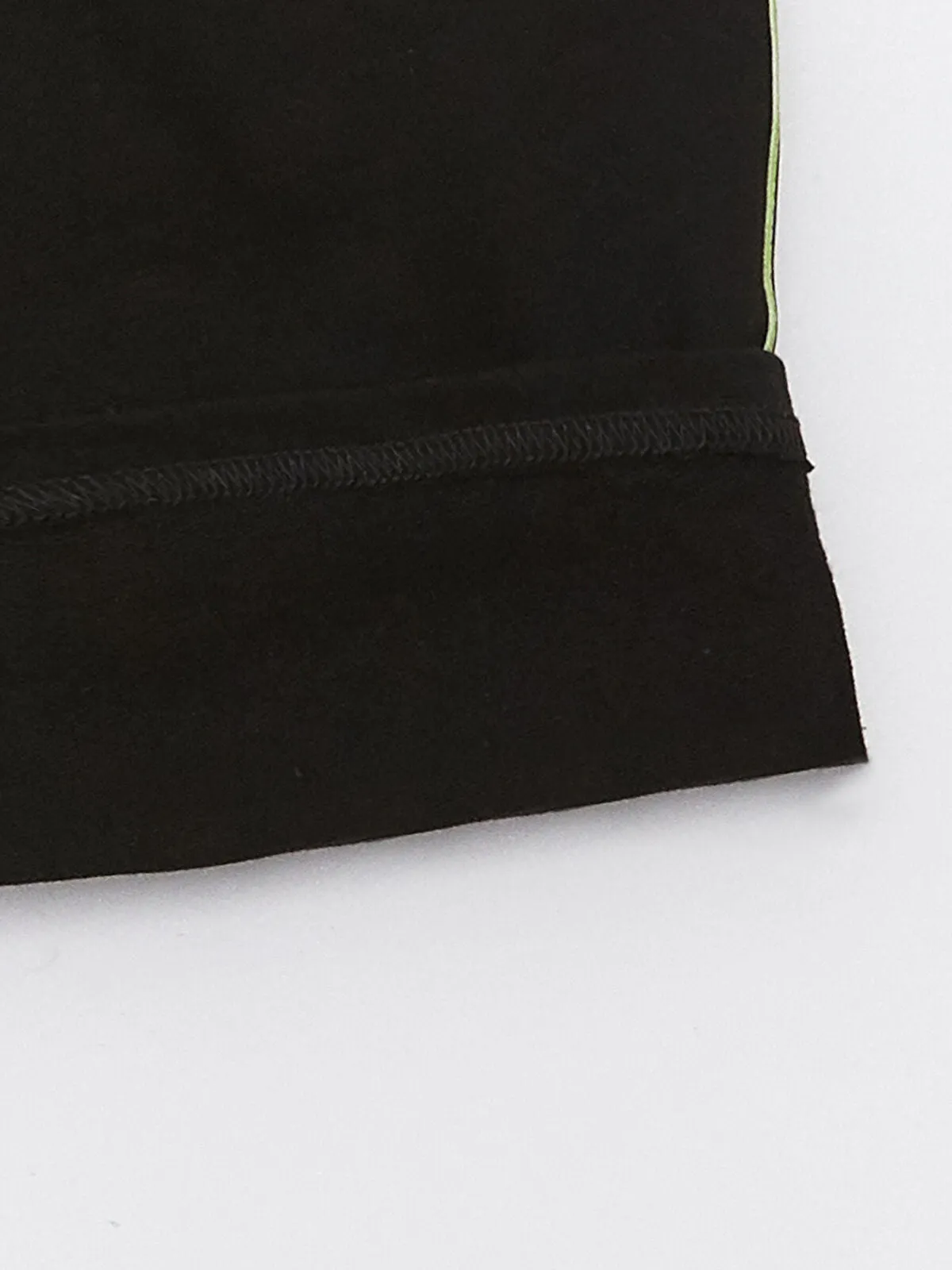 Black Elastic Waist Printed Boy Shorts