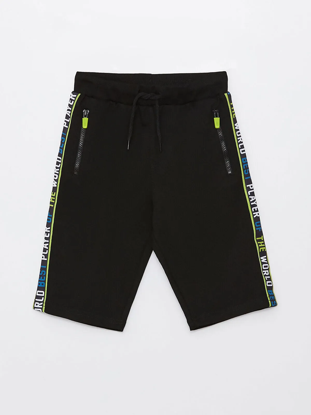 Black Elastic Waist Printed Boy Shorts