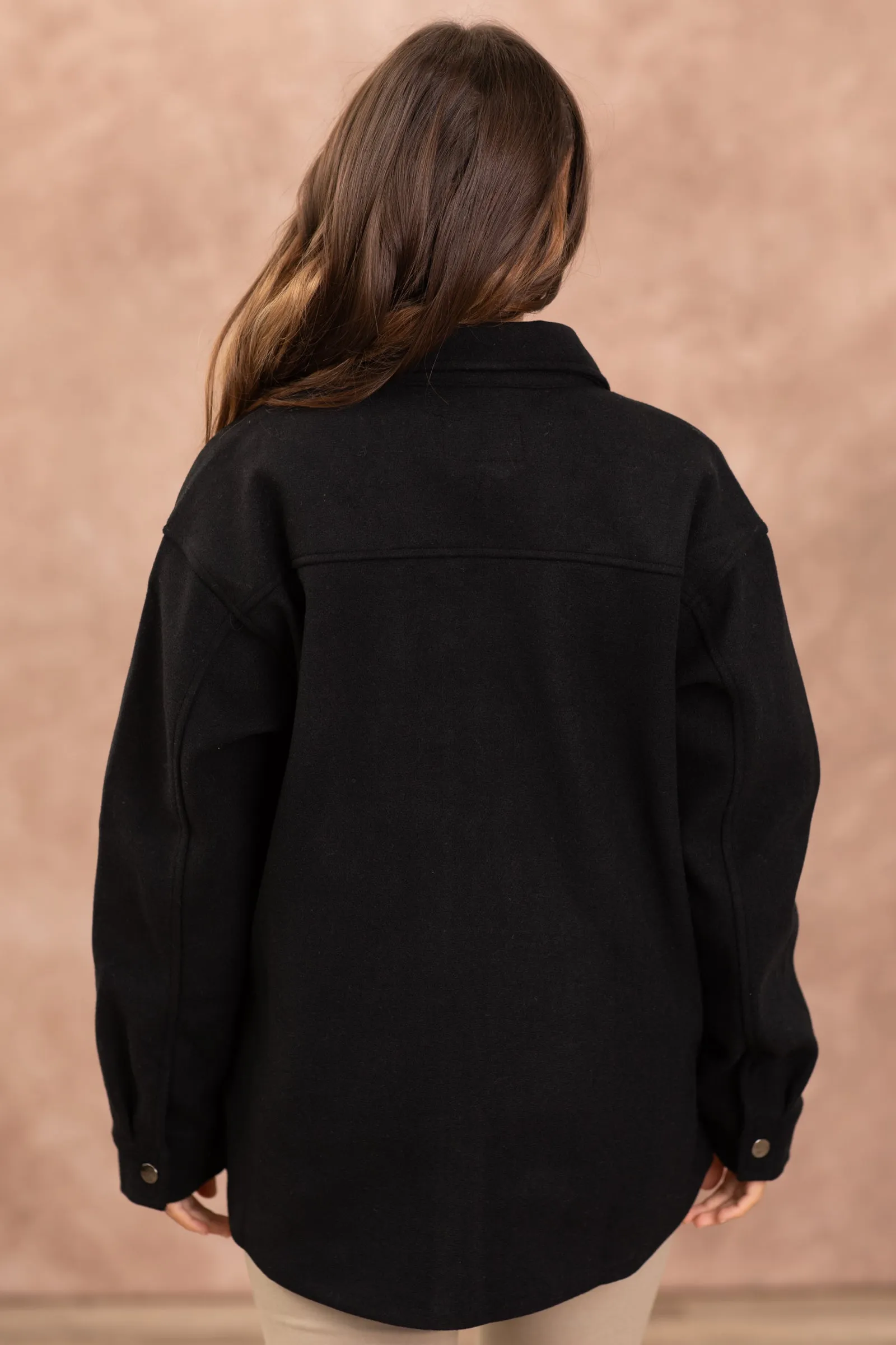 Black Felt Shacket