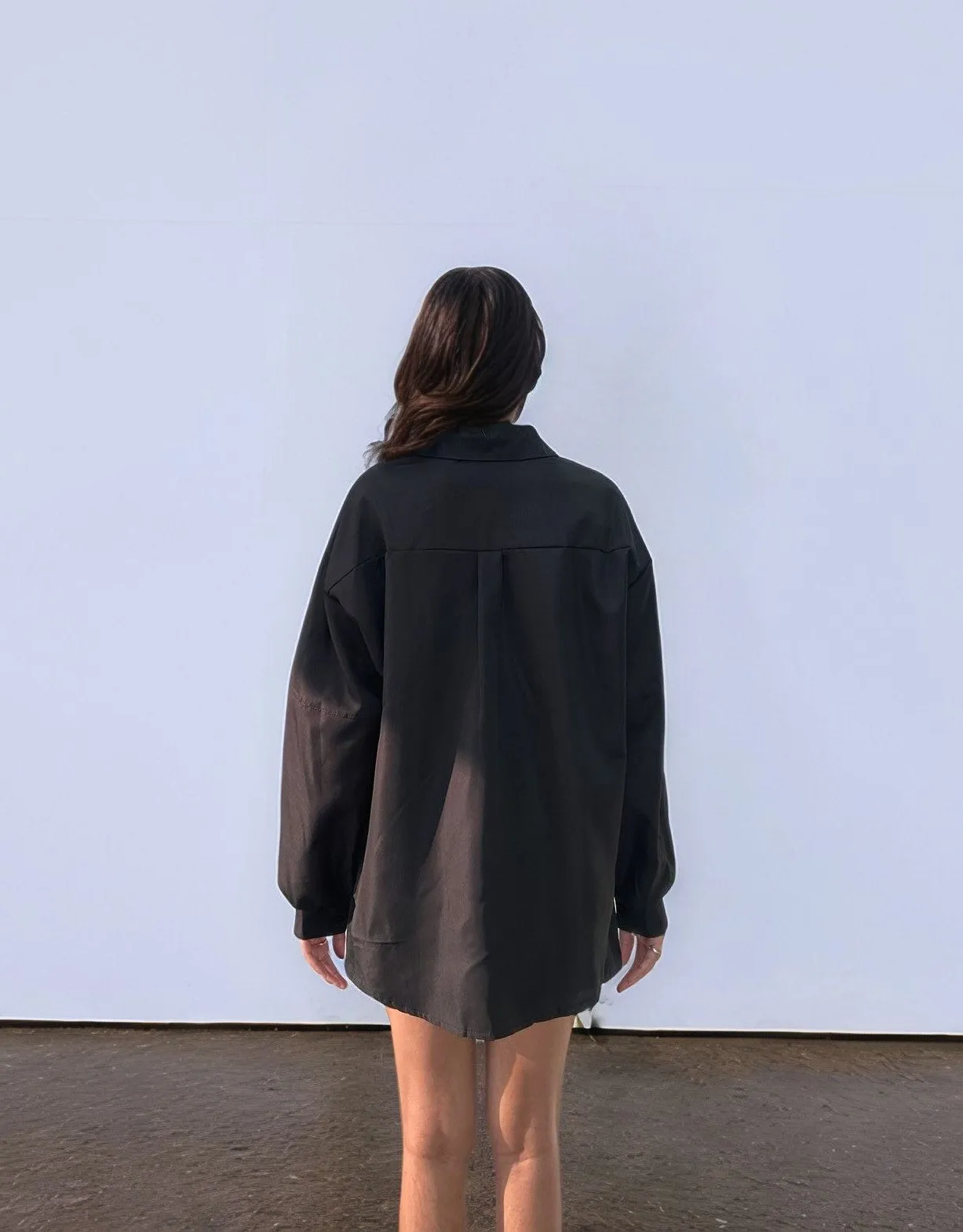 Black Full Sleeve Oversized Shirt