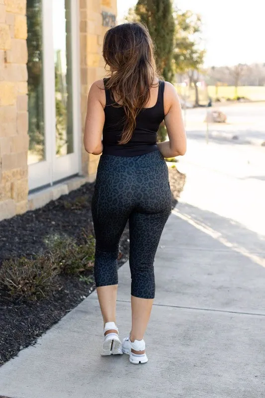 Black Leopard CAPRI with POCKETS