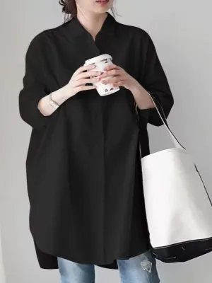 Black Oversized Cotton Shirt