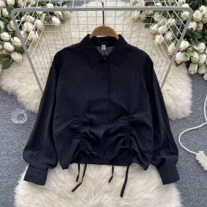 Black Rouched Shirt