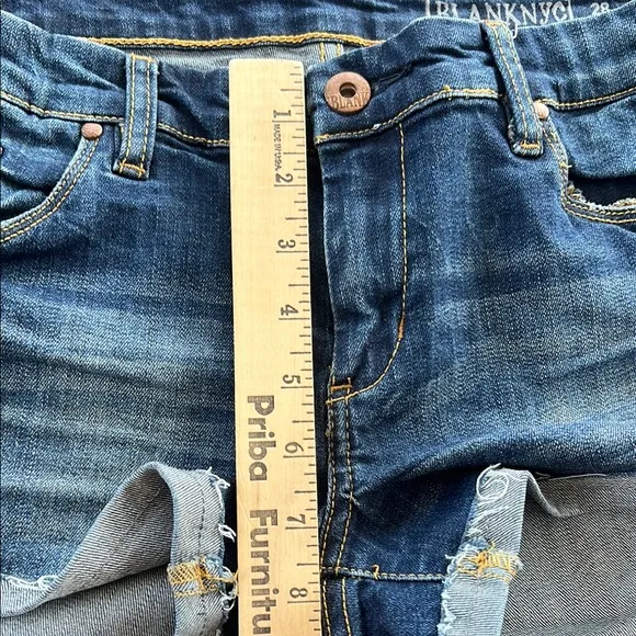 Blank NYC Women's Cuffed Blue Denim Shorts