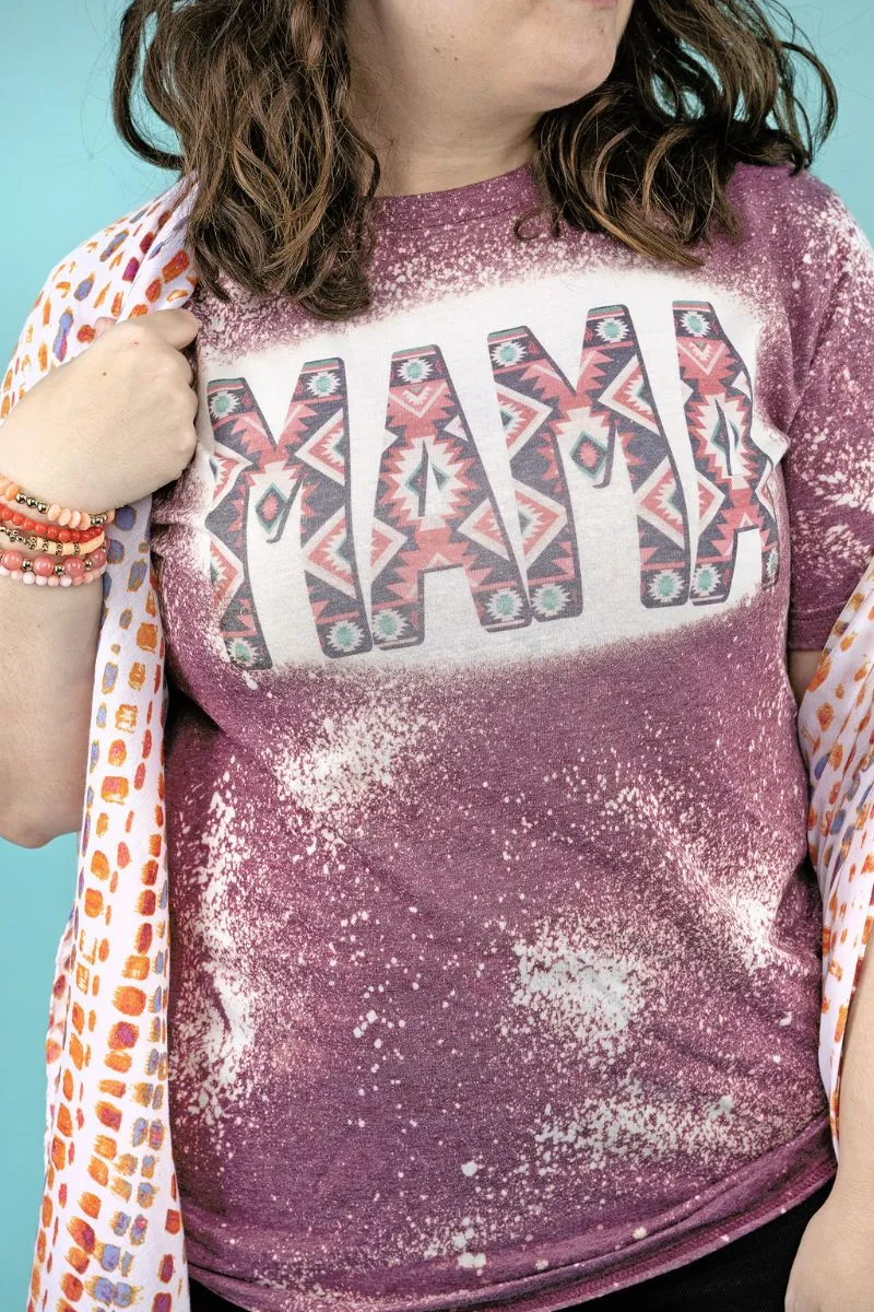 Bleached Southwestern Flair Mama Unisex Poly-Rich Blend Tee