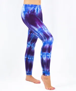 Blue Amethyst Tie Dye Yoga Leggings