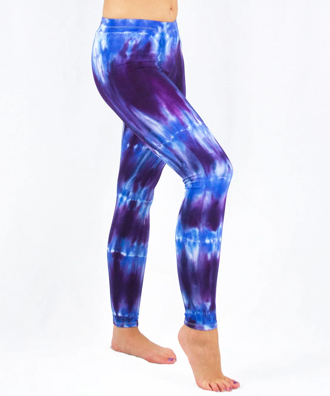 Blue Amethyst Tie Dye Yoga Leggings