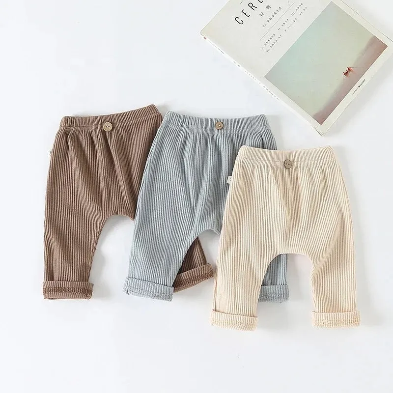 Blue Baby Boys Ribbed Leggings