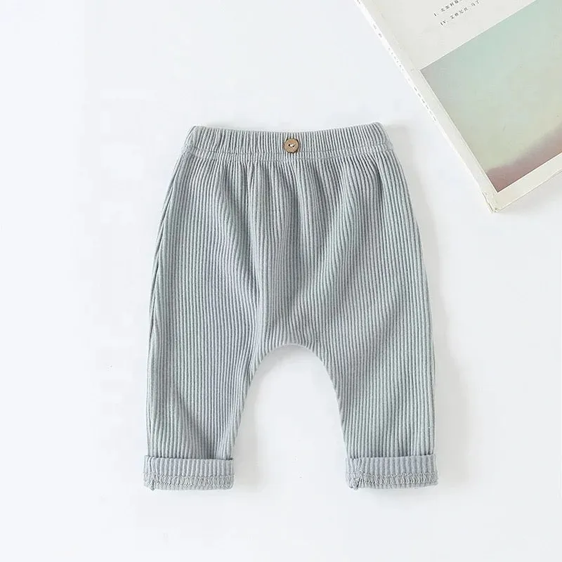 Blue Baby Boys Ribbed Leggings