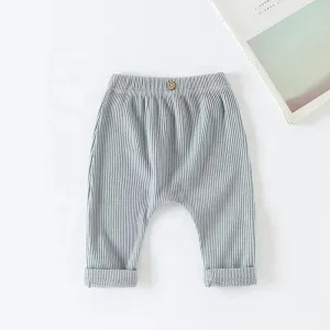 Blue Baby Boys Ribbed Leggings