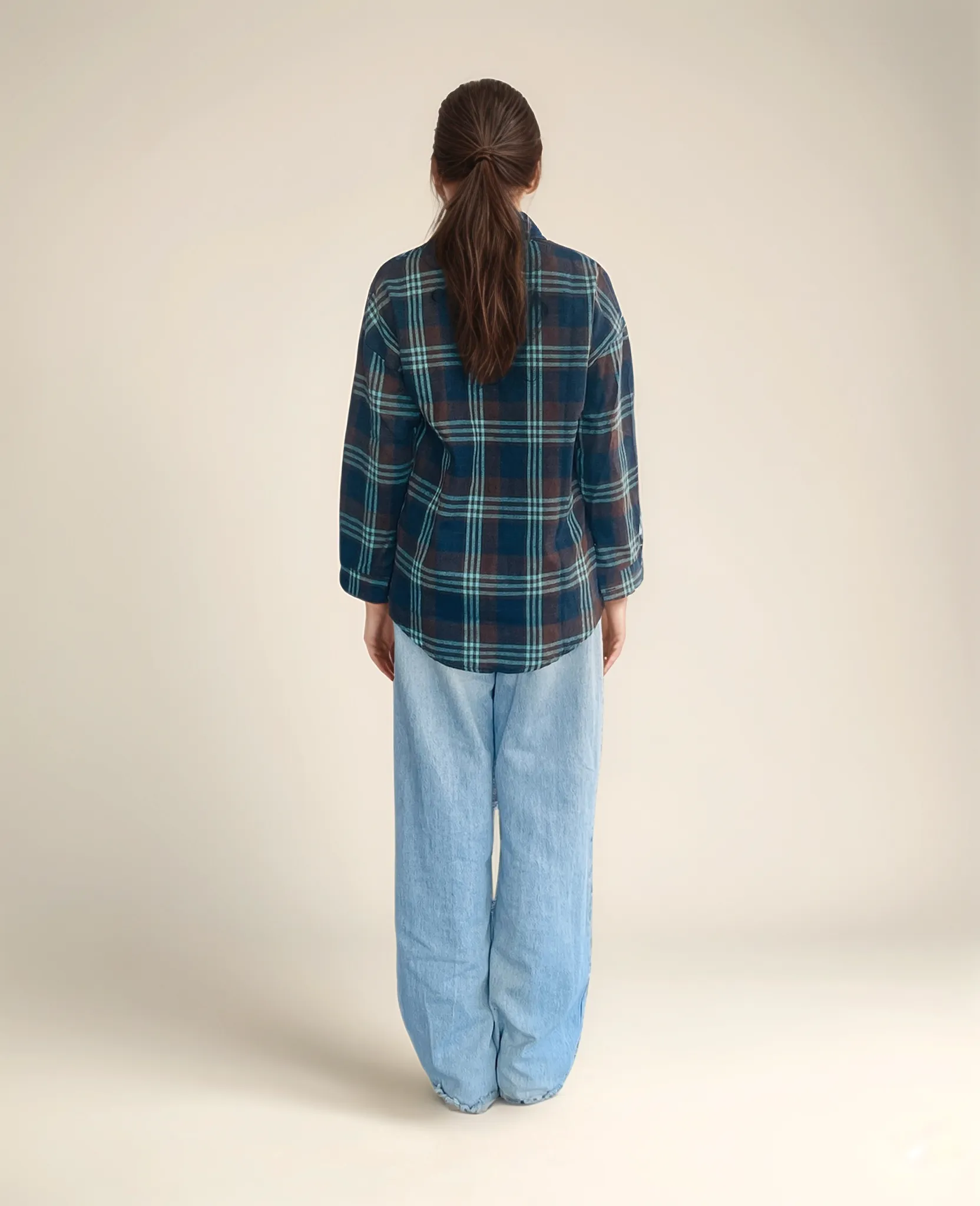 Blue Checkered Long Sleeve Shirt