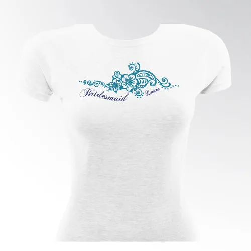 Blue Henna Bridesmaid TShirt